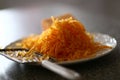 Pile of shredded cheese