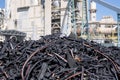 Pile of shredded waste rubber used as an alternative fuel Royalty Free Stock Photo