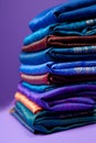 Pile of silk fabric