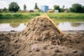 pile of silty soil near a river or lake showing its smooth texture Royalty Free Stock Photo