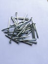A pile of silver iron nails Royalty Free Stock Photo
