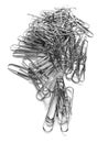 Pile of Silver Metal Paperclips Office Supplies Royalty Free Stock Photo