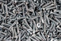 Pile of Silver Screws Macro Closeup Background Pattern Royalty Free Stock Photo