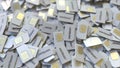 Pile of SIM cards with Verizon Communications Inc. plc logo, close-up. Editorial telecommunication related 3D rendering