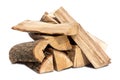 pile of six logs isolated Royalty Free Stock Photo