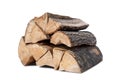pile of six logs isolated Royalty Free Stock Photo