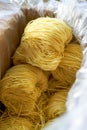 Pile of slender Cantonese style bamboo noodles dough