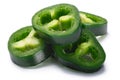 Pile of sliced green Jalapeno, paths