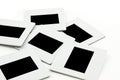 Pile of slides with frames on llightbox. Royalty Free Stock Photo