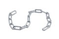 A pile of slightly rusted metal chains on a white background, Clipping path Included. Royalty Free Stock Photo