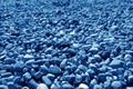 Pile of small gravel stones in navy blue tone Royalty Free Stock Photo