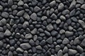Pile of small pebbles as background texture, top view