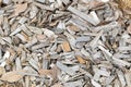 Pile of small pieces of scrap wood Royalty Free Stock Photo