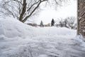 Pile of Snow in a Suburb Royalty Free Stock Photo