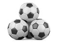 Pile of soccer balls isolated on white background Royalty Free Stock Photo