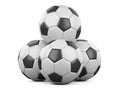 Pile of soccer balls isolated on white background Royalty Free Stock Photo