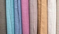 Pile of Soft Textile Fabric Rolls in Varied Colors and Textures for Crafts Royalty Free Stock Photo