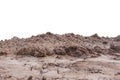 Pile soil isolated on white background