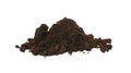 Pile of soil on white background. Fertile ground Royalty Free Stock Photo