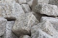 Pile of square shaped granite stones