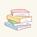 Pile stack books hand drawn style vector doodle design illustrations Royalty Free Stock Photo