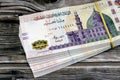 Pile and Stack of Egypt money thousands of Pounds currency banknotes bills of 200 EGP LE, Egyptian money exchange rate and Royalty Free Stock Photo