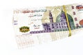 Pile and Stack of Egypt money thousands of Pounds currency banknotes bills of 200 EGP LE, Egyptian money exchange rate and Royalty Free Stock Photo