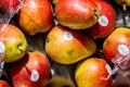 Stack Of Large Colourful Seckel Pears