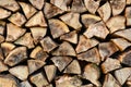 Pile or stack of natural fire wood logs texture background. Royalty Free Stock Photo