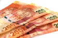 South african money two hundred rand notes Royalty Free Stock Photo