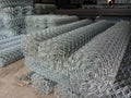 Pile of steel mesh roll