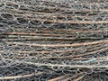 pile of steel wire with fishing net