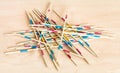 Pile from sticks of Mikado pick-up sticks game Royalty Free Stock Photo