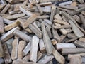 A pile of sticks from a natural stone cladding Royalty Free Stock Photo