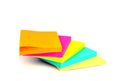 Pile of Sticky colored notes isolated on white Royalty Free Stock Photo