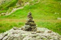 Pile of stone as mark for the path Royalty Free Stock Photo