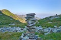 Pile of stone on mountain crest Royalty Free Stock Photo