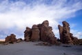 Pile of stones above the ground to create a background. Beautiful view of the rocks