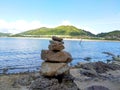 pile of stones beautiful nature photography in hongkong Beach Island Luk keng Tsuen Sunny Bay Royalty Free Stock Photo