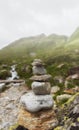 Pile of Stones, mountains in the background. Royalty Free Stock Photo