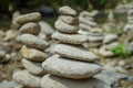 Pile of stones near a river Royalty Free Stock Photo