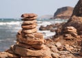 Pile of stones in Pregonda beach Royalty Free Stock Photo