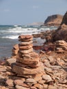 Pile of stones in Pregonda beach Royalty Free Stock Photo