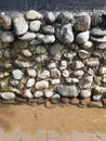 pile of stones on the river bank Royalty Free Stock Photo