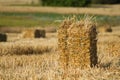 A pile of straw  wheat in a field Royalty Free Stock Photo