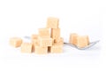 A pile of sugar cubes