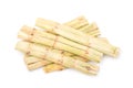 Pile of sugarcane bagasse isolated on white Royalty Free Stock Photo