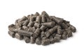 Pile of sunflower press cake pellets Royalty Free Stock Photo