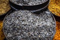 Pile of sunflower seeds closeup Royalty Free Stock Photo