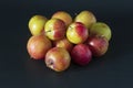 A pile of sweet cherry plums on a dark surface Royalty Free Stock Photo